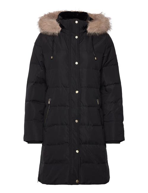 Faux-Fur-Trim Hooded Down Coat Lauren Ralph Lauren Black