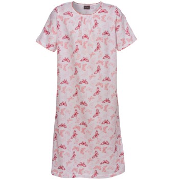 Trofé Trofe Butterfly Short Sleeve Dress Rosa Mønster  bomuld Large Dame