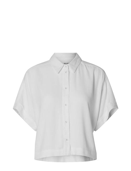 Slfviva Ss Cropped Sun Shirt Noos Selected Femme White