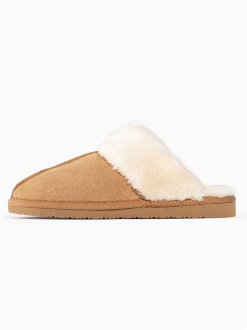 Minnetonka Hjemmesko 'Chesney Slide'  creme / lysebrun