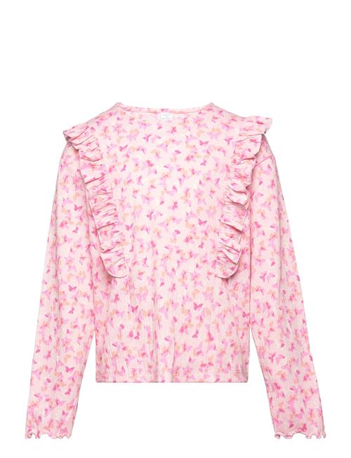 Se Top Long Sleeve Flounce Lindex Pink ved Booztlet