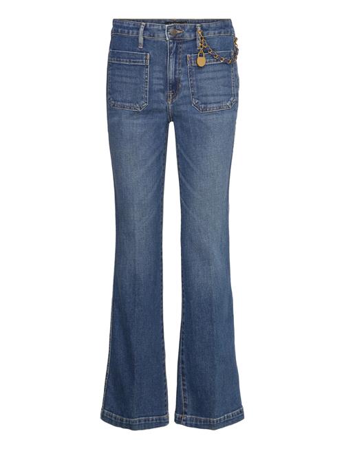 Chain-Trim High-Rise Flare Jean Lauren Ralph Lauren Blue