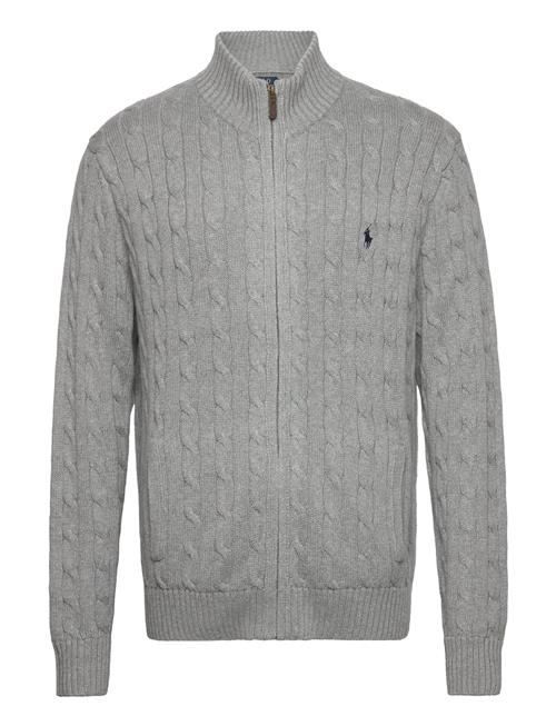 Cable-Knit Cotton Full-Zip Sweater Polo Ralph Lauren Grey