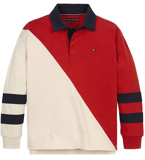 Tommy Hilfiger Polobluse - Colorblock Rugby - RÃ¸d/Hvid