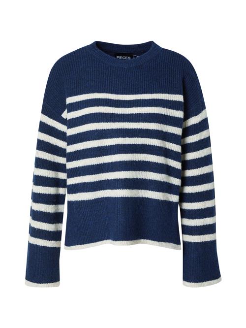 PIECES Pullover 'PCLINE'  marin / hvid