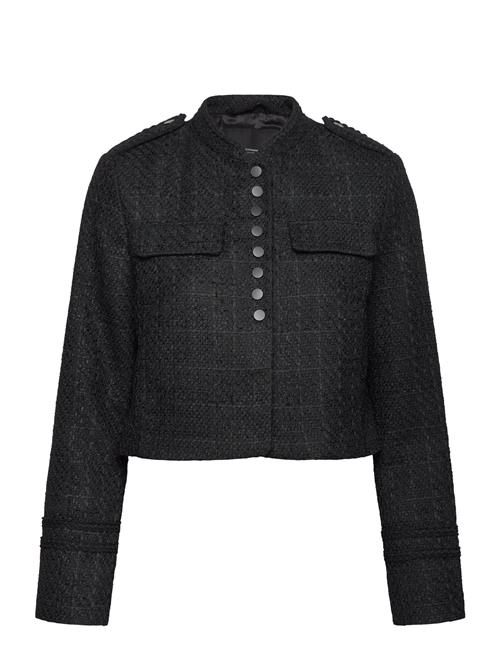 Felice Tweed Military Jacket French Connection Black