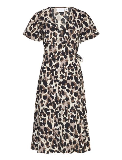 Vilovie S/S Wrap Midi Dress - Noos Vila Patterned