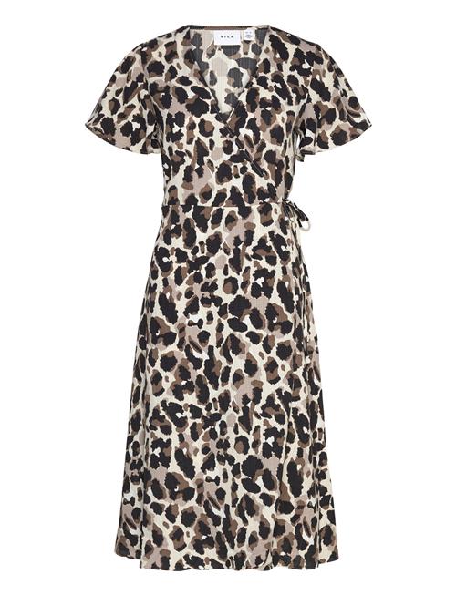 Vilovie S/S Wrap Midi Dress/Su - Vila Patterned