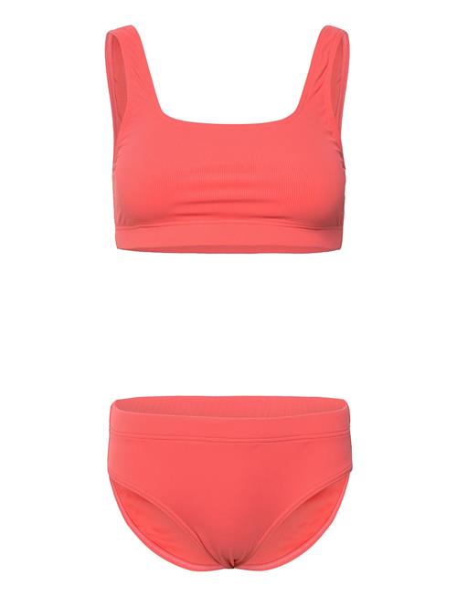 Womens Textured Deep U-Back 2Pc Speedo Coral