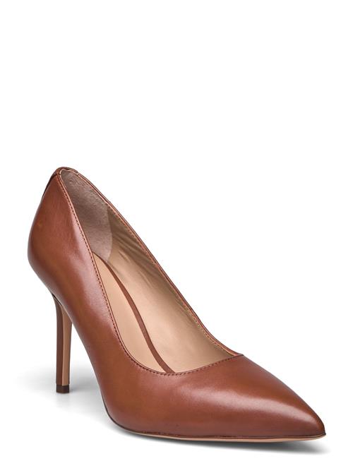 Lindella Ii Burnished Leather Pump Lauren Ralph Lauren Brown