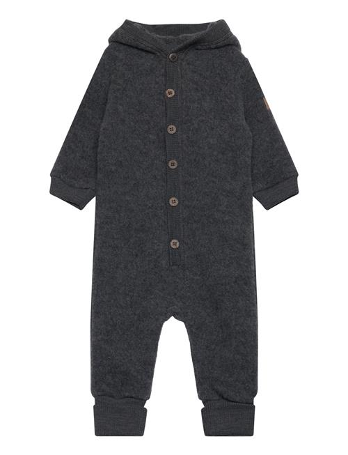 Wool Baby Suit W. Hood Mikk-line Grey