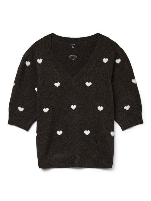 Se VERO MODA Pullover 'VMDoffy'  mørkebrun / hvid ved About You