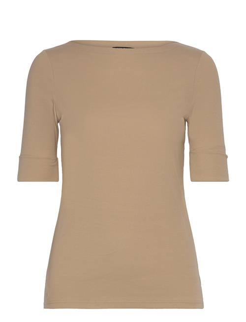 Stretch Cotton Boatneck Tee Lauren Ralph Lauren Beige