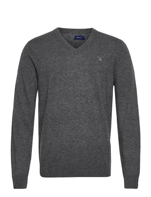 Se Lambswool Blend V-Neck GANT Grey ved Booztlet