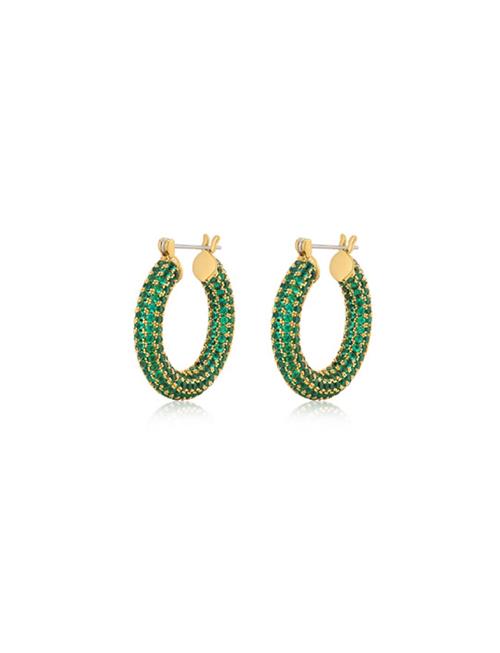 Pave Baby Amalfi Hoops- Green Emerald- Gold LUV AJ Green