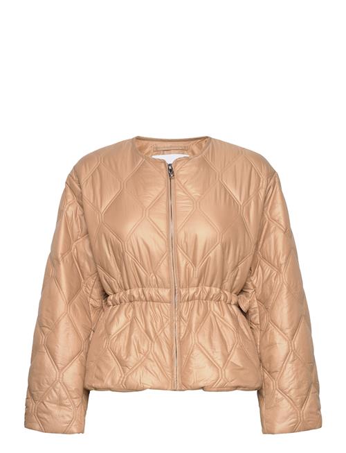 Shiny Quilt Jacket Ganni Beige