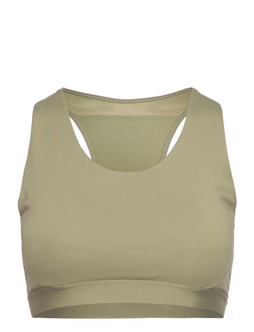 Se Nb Sleek Medium Support Pocket Sports Bra New Balance Green ved Booztlet