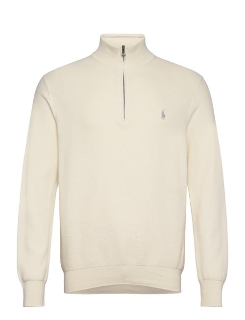 Mesh-Knit Cotton Quarter-Zip Sweater Polo Ralph Lauren Cream