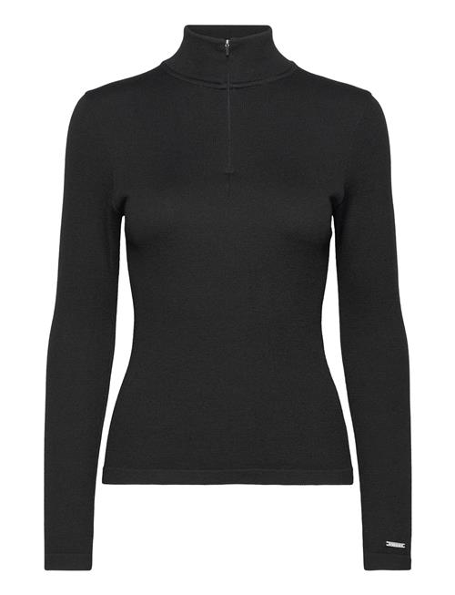 Ribbed Wool Half Zip Aim´n Black