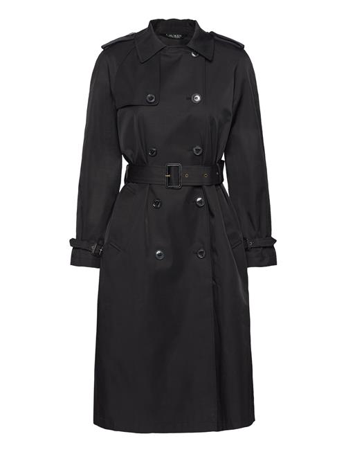 Se Belted Double-Breasted Trench Coat Lauren Ralph Lauren Black ved Booztlet