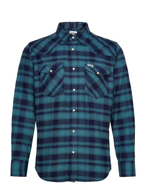 Flannel Western Shirt Wrangler Blue