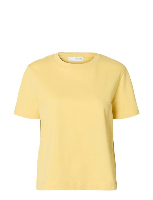 Slfessential Ss Boxy Tee Noos Selected Femme Yellow