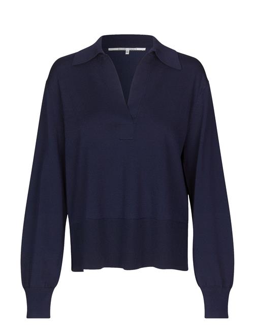 Siva Knit Collar Second Female Navy