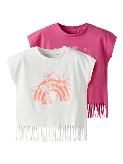 NAME IT Bluser & t-shirts 'NMFVALONE'  orange / mørk pink / hvid