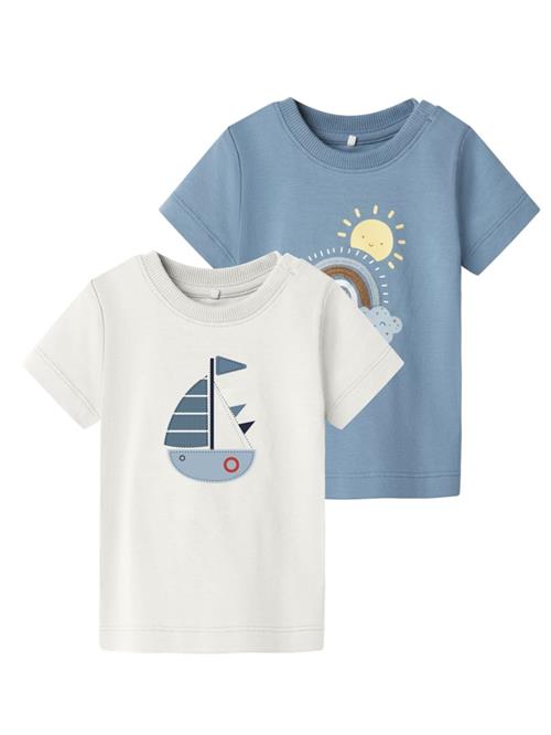 NAME IT Shirts 'FLORIN'  blå / lysegrå / blandingsfarvet