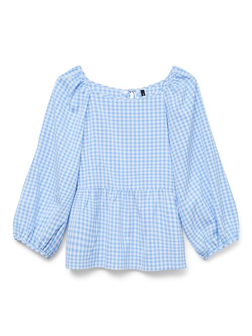 VERO MODA Bluse 'VMVICHY'  lyseblå / hvid