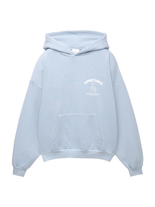 Pull&Bear Sweatshirt  lyseblå / hvid