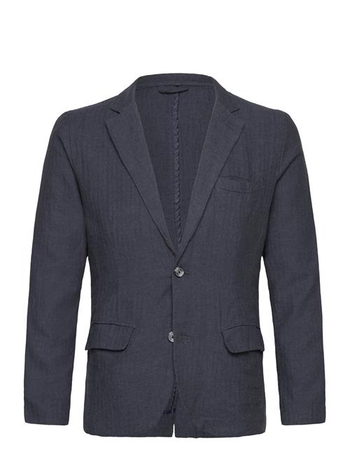 Cotton Linen Overshirts L/S Lindbergh Navy