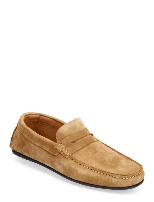 Slhsergio Suede Penny Driving Shoe Selected Brown