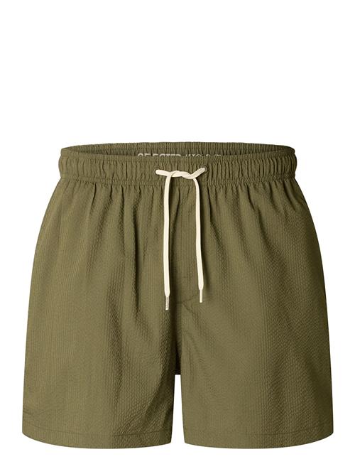 Slhcooper Seersucker Swimshorts W Selected Homme Green