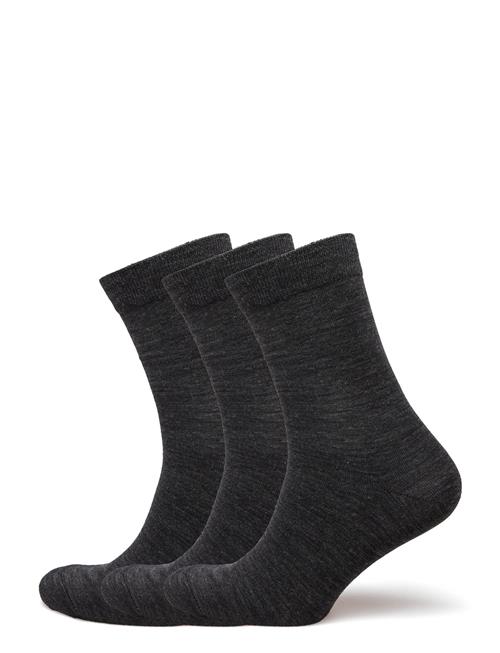 Sock 3 P Merino Wool Plain Lindex Grey