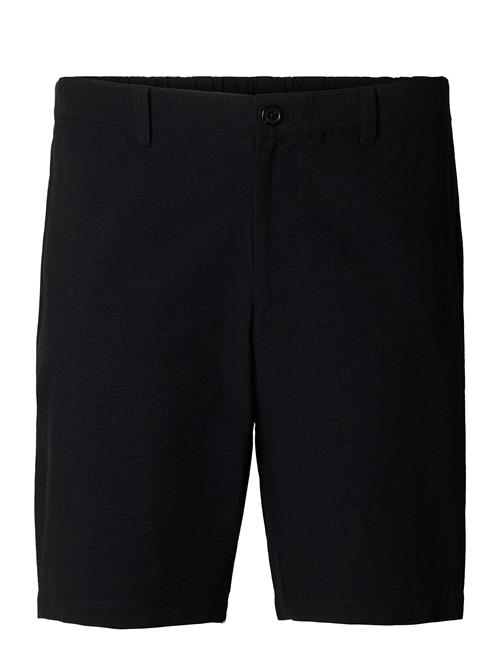 Slhregular-Karl Seersucker Shorts Selected Black