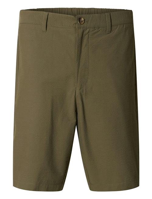 Slhregular-Karl Seersucker Shorts Selected Homme Green