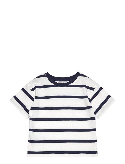 Striped Cotton T-Shirt Mango White