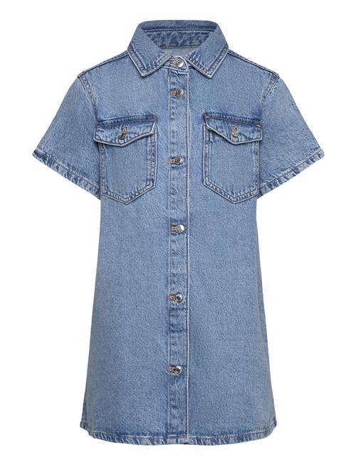 Short Denim Dress Mango Blue