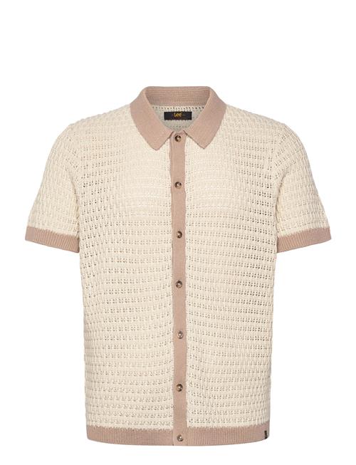 Ss Button Up Sweater Polo Lee Jeans Cream