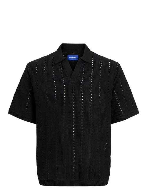 Jack & Jones Jorparos Knit Easter Ss Crochet Polo Jnr Jack & J S Black