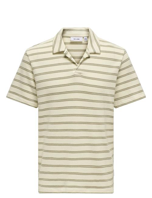 Onsian Reg Stripe Struct Ss Resort Polo ONLY & SONS Cream