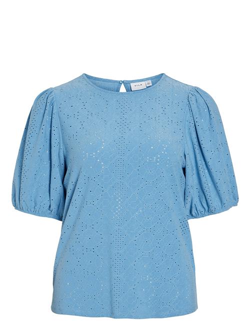 Se Vikally O-Neck 2/4 Top - Noos Vila Blue ved Booztlet