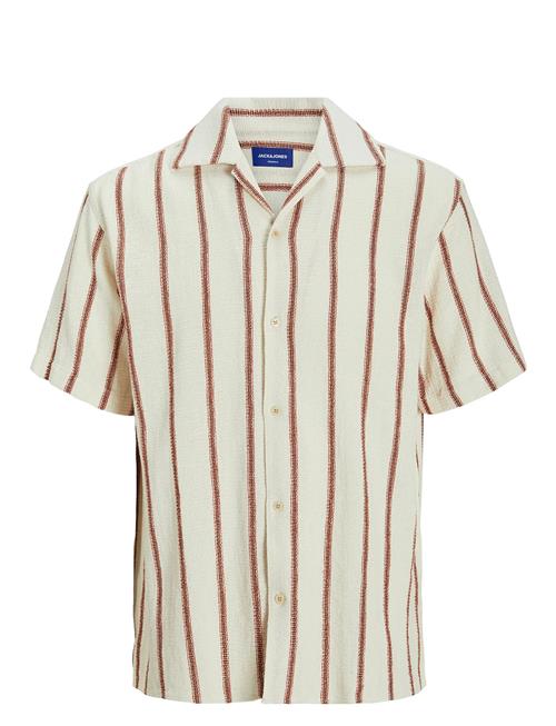 Jack & Jones Jorcoba Stripe Resort Shirt Ss Sn Jack & J S Beige