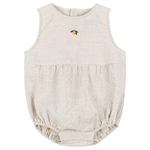Konges Sløjd GOTS Elliot Romper Quarry Stripe 9 months  Beige  9 måneder  mand