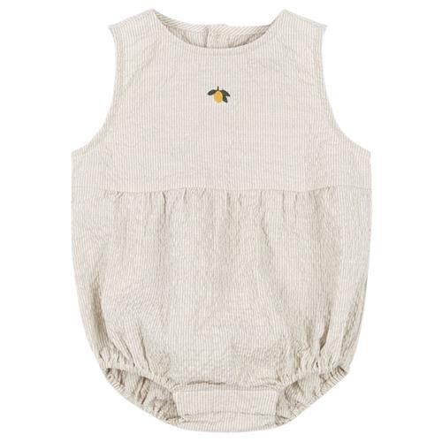 Konges Sløjd GOTS Elliot Romper Quarry Stripe | Beige | 9 months