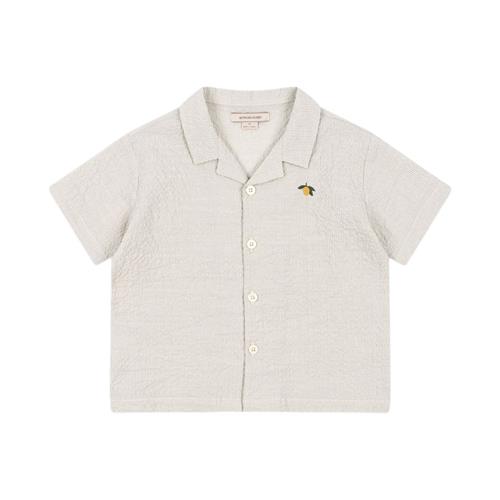 Se Konges Sløjd GOTS Elliot Kortærmet Skjorte Quarry Stripe | Beige | 5-6 years ved Babyshop