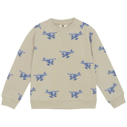 EnFant GOTS Sweatshirt Aop French Oak 128 cm  Beige  128 cm  mand