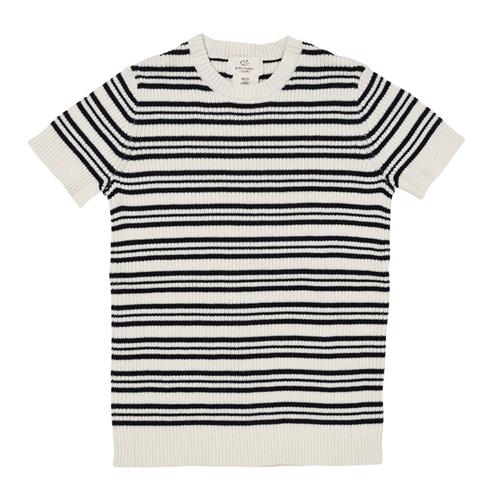 Copenhagen Colors Ribstrikket Bluse Navy Stripe 104cm  Blå  104 cm  kvinde