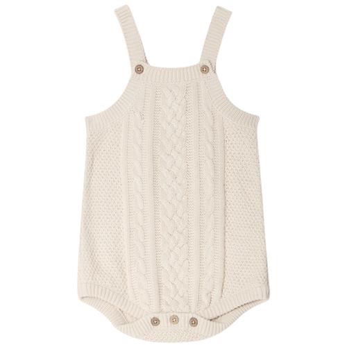 garbo&friends Kabelstrikket Romper Ecru 62/68 cm  Beige  62/68 cm  Unisex